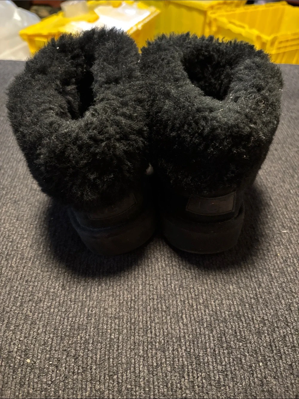 UGG Black Shearling Cuff Ankle Boots